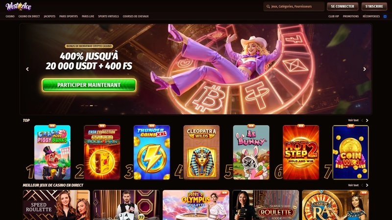 En savoir plus sur westace casino bonus